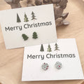 Gift Card & Earrings - Green Merry Christmas