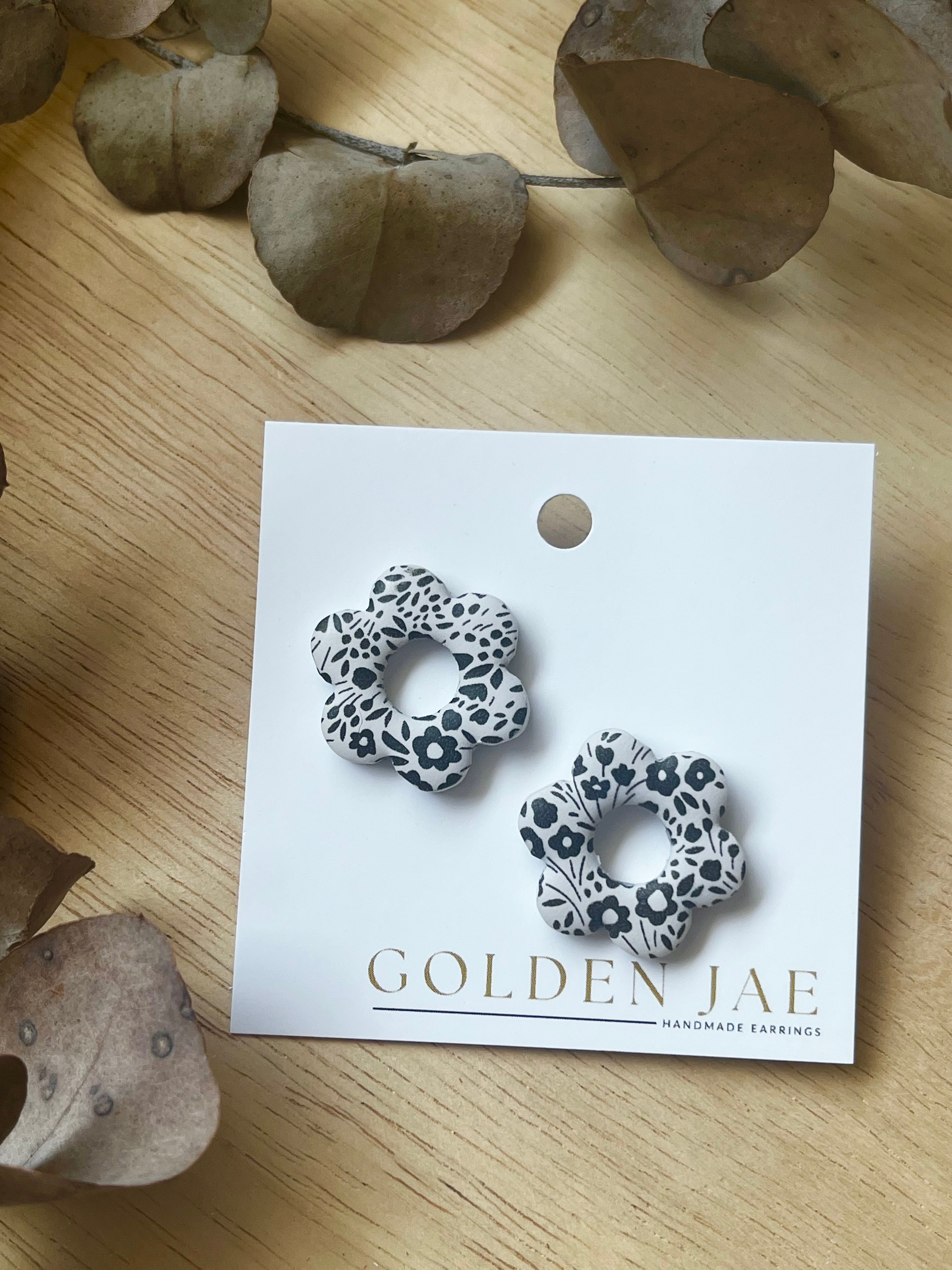 Statement Flower Studs (Light Floral)