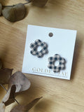 Statement Flower Studs (Gingham)
