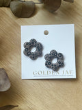 Statement Flower Studs (Dark Floral)