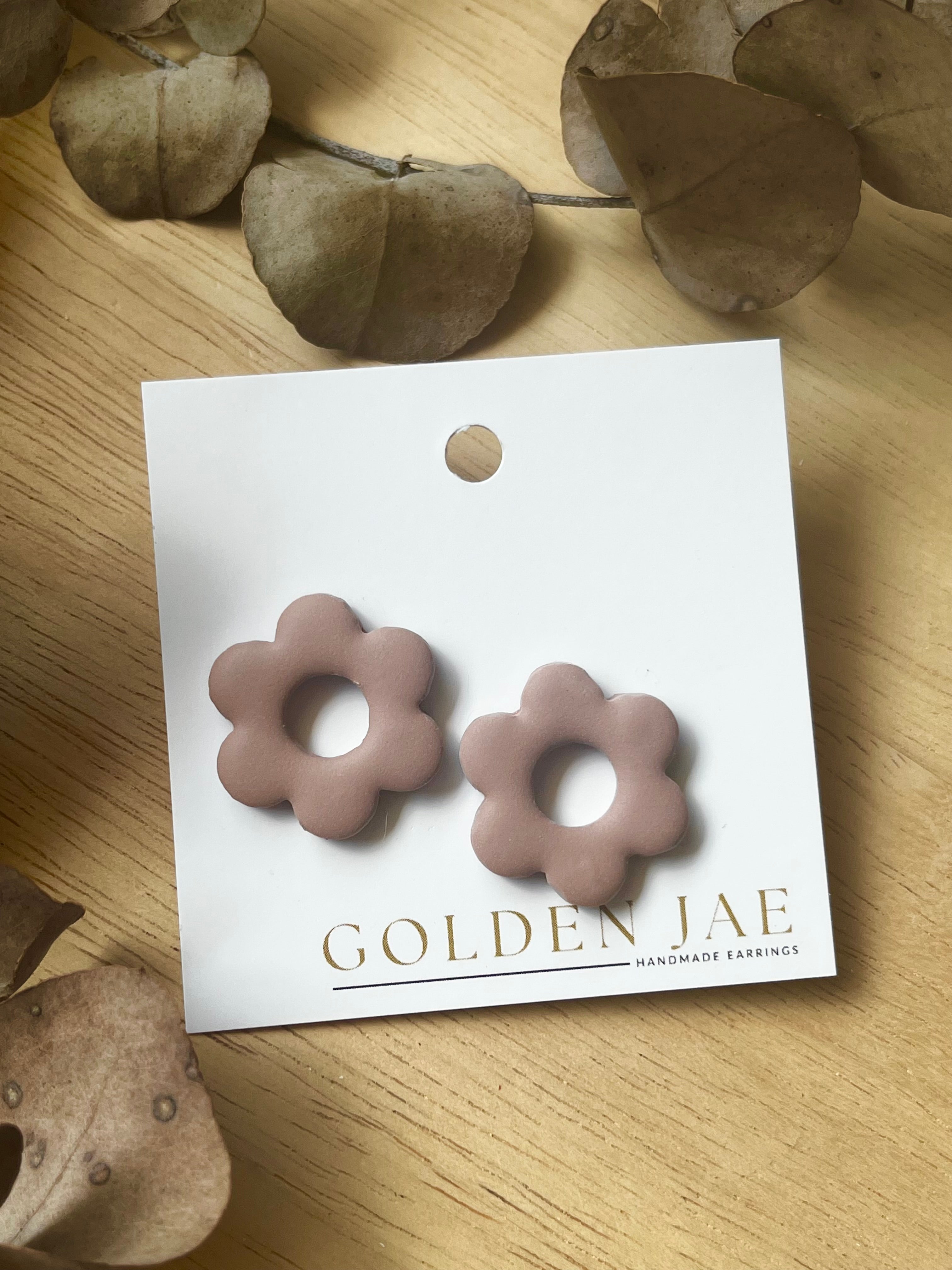 Statement Flower Studs (Light Dusty Pink)