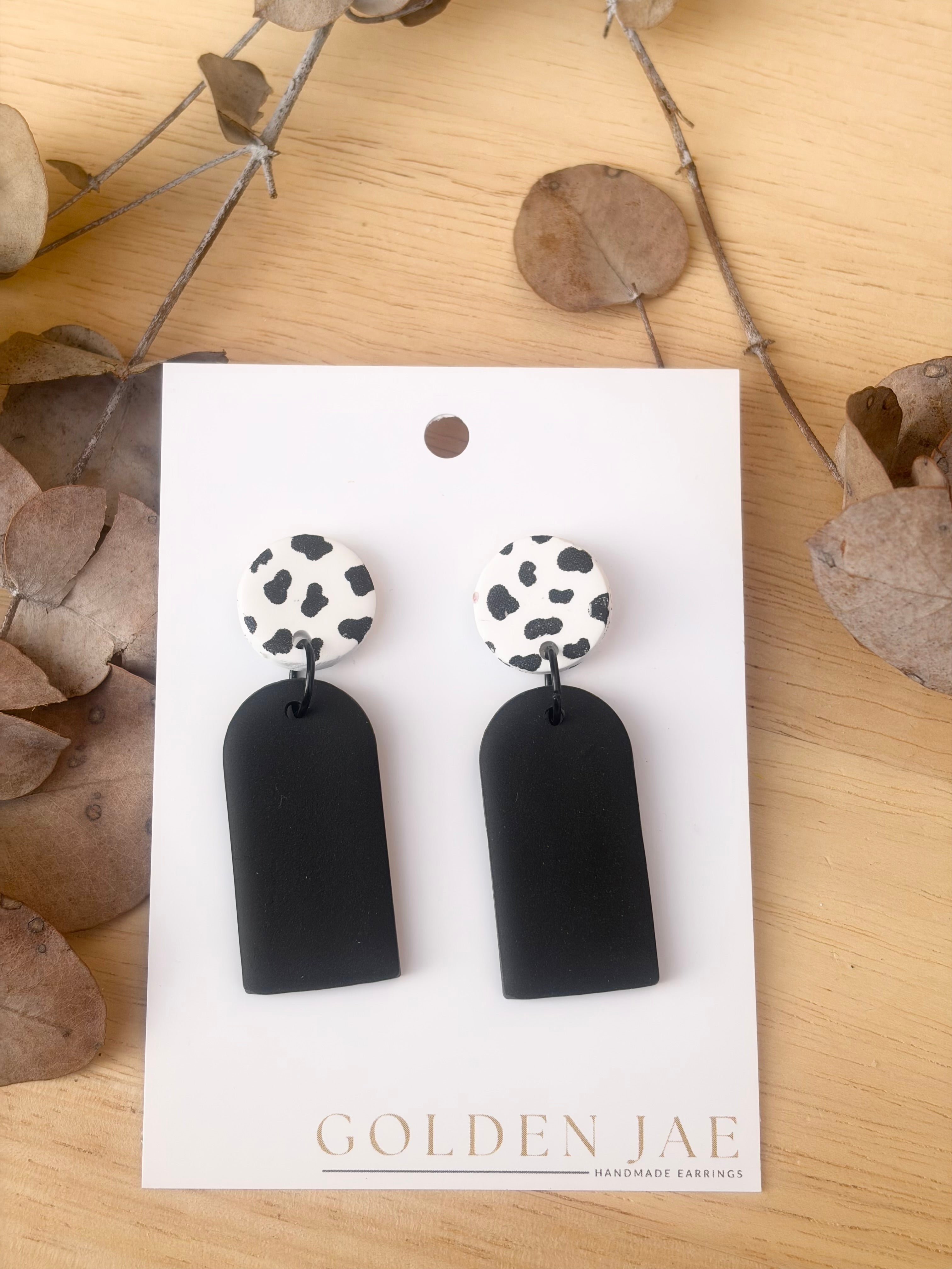 Cow Print Dangles #1