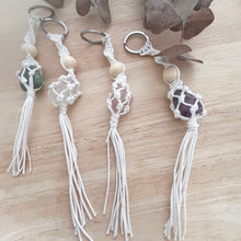 Load image into Gallery viewer, Macrame Crystal Keychain
