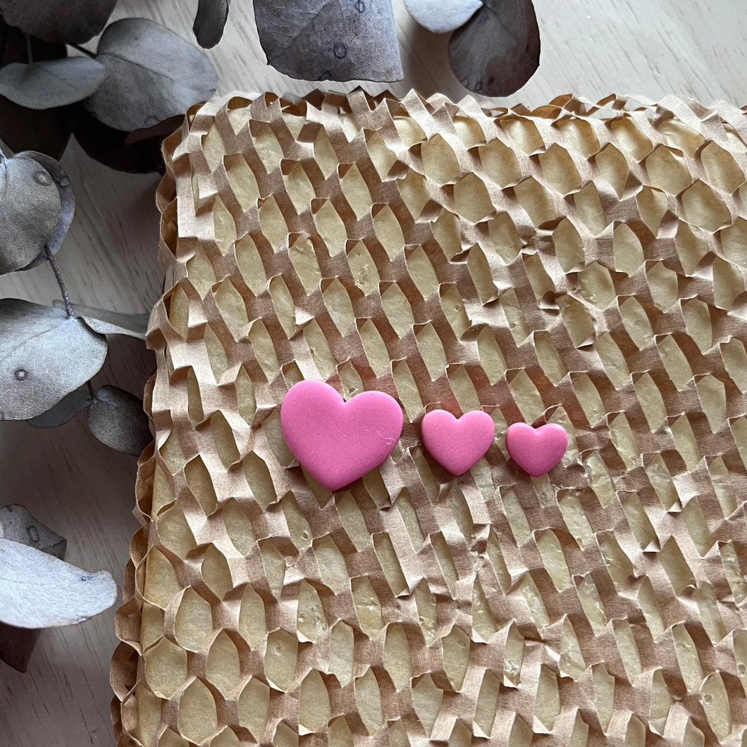 Heart Studs (Pink Clay)