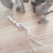 Load image into Gallery viewer, Macrame Crystal Keychain
