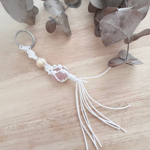 Macrame Crystal Keychain