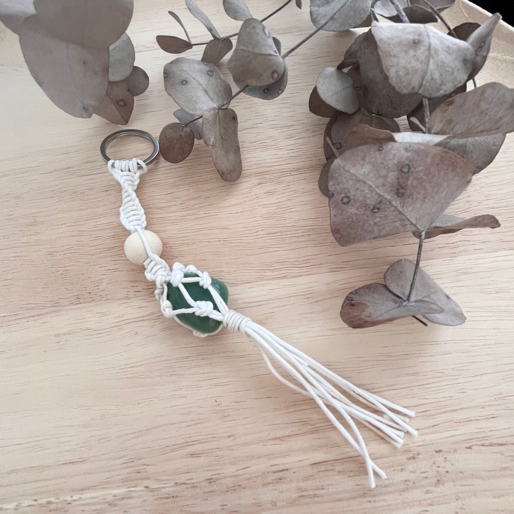 Macrame Crystal Keychain