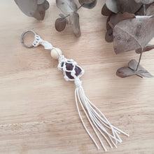 Load image into Gallery viewer, Macrame Crystal Keychain
