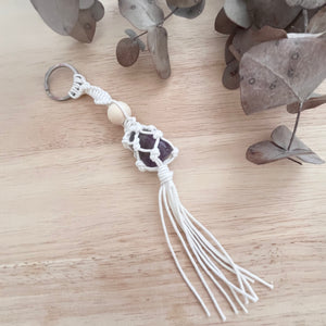 Macrame Crystal Keychain