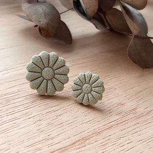 Green Flower Studs