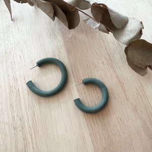 Sage Green Clay Hoops