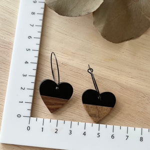 Wooden Heart Hoops