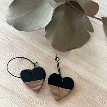 Load image into Gallery viewer, Wooden Heart Hoops
