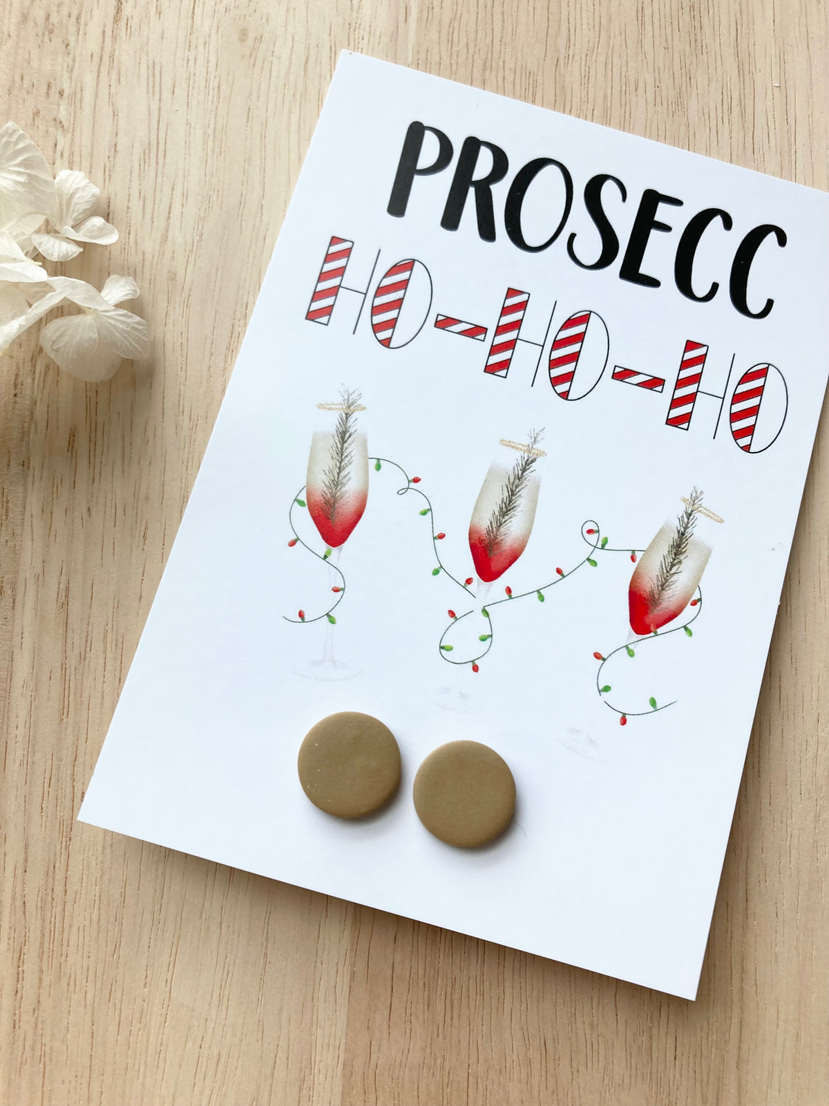 Gift Card & Earrings - Prosecc Ho Ho Ho