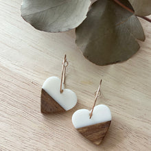 Load image into Gallery viewer, Wooden Heart Hoops
