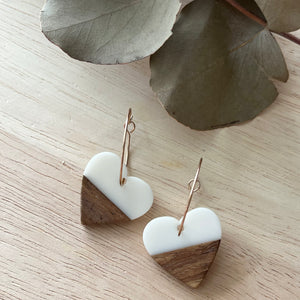 Wooden Heart Hoops